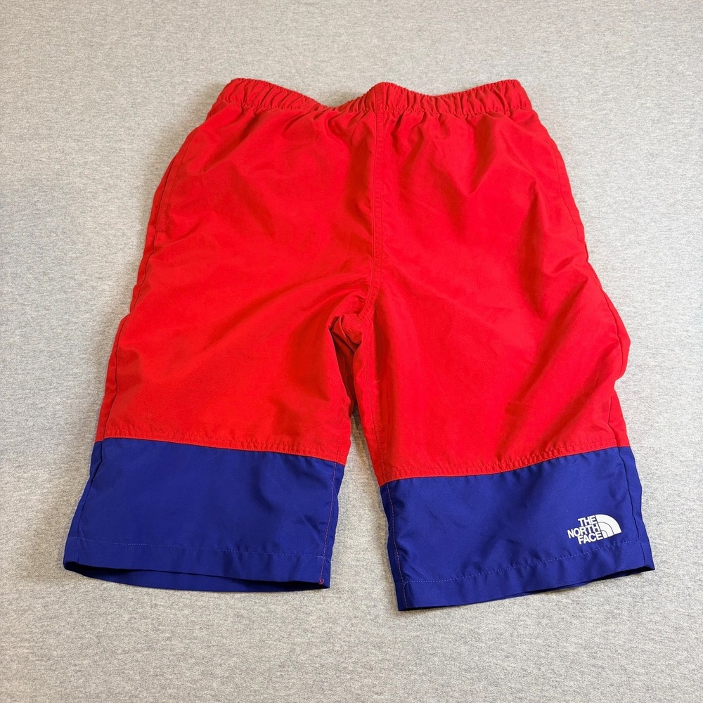 The North Face Shorts Boys XL 18/20 Red Blue Colorblock Mesh Lined Logo